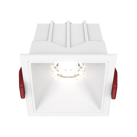 Alfa LED Dimmable Downlight in White with fixed square recessed design and sleek look  