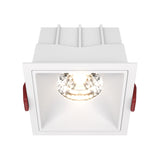 Alfa LED dimmable fixed square recessed downlight in white, a 15W design with a warm glow for versatile lighting