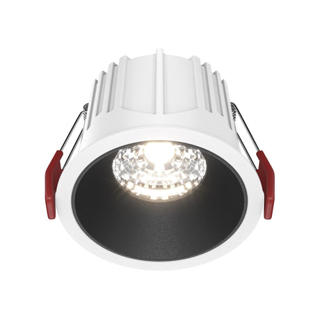 Alfa LED dimmable fixed round recessed downlight in white and black, showcasing a modern 15W design suitable for contemporary interiors