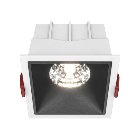 Alfa LED Dimmable Fixed Square Recessed Downlight in white and black, combining modern aesthetics with functional lighting.