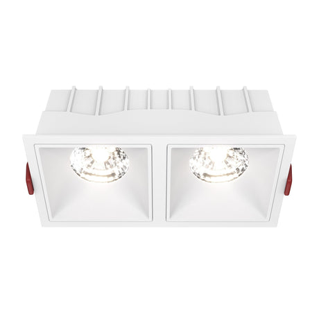 Alfa LED Twin Fixed Square Recessed Downlight in white, a versatile lighting solution for focused illumination.