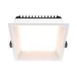 Mounting components of Okno LED Round Recessed Downlight in White, highlighting compatibility with recessed installations for easy ceiling integration.