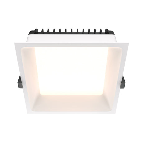 Mounting components of Okno LED Round Recessed Downlight in White, highlighting compatibility with recessed installations for easy ceiling integration.