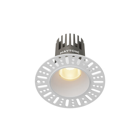 Maytoni Dip 10W 2700K LED recessed downlight with white trim and dark aluminium heat sink, shown on a plain white background.