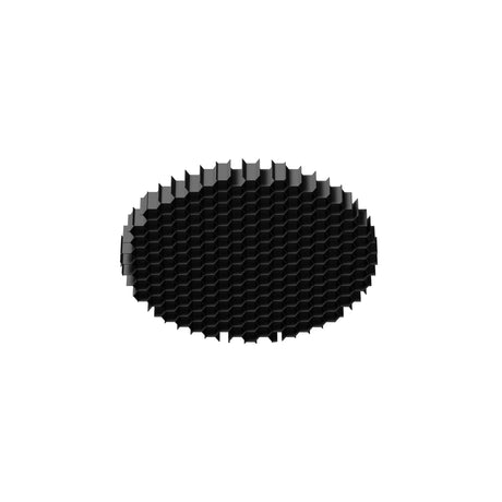 Maytoni Focus LED Track Connector honeycomb accessory in matte black, oval hexagonal grid diffuser for track spotlight heads, on a white background.