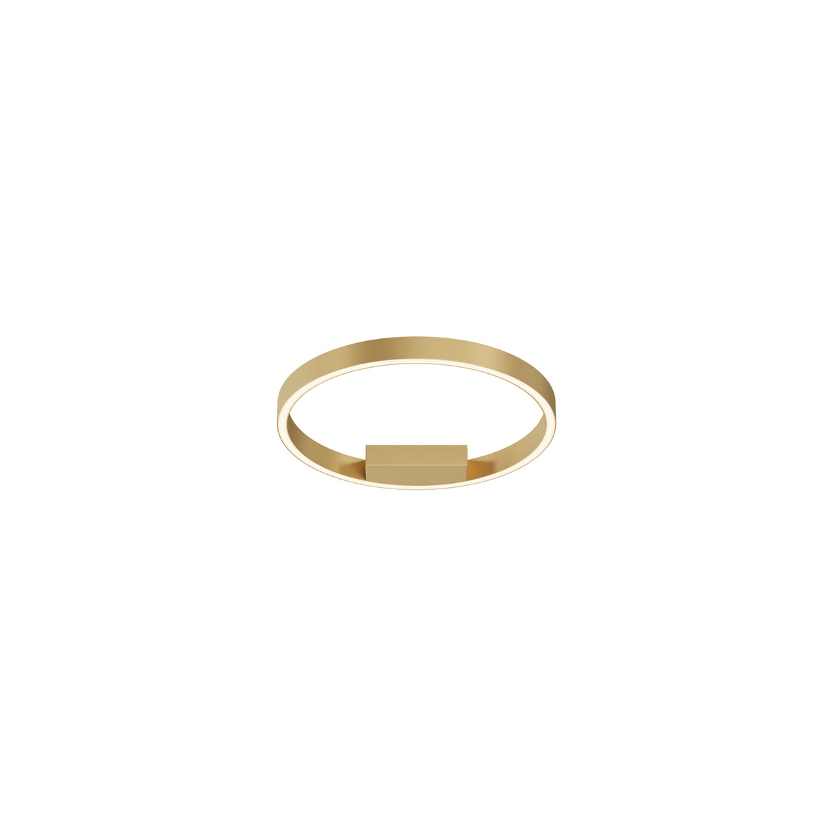 Maytoni Rim 400mm LED ceiling light with a circular brushed brass aluminium ring and central mount, shown on a plain white background.