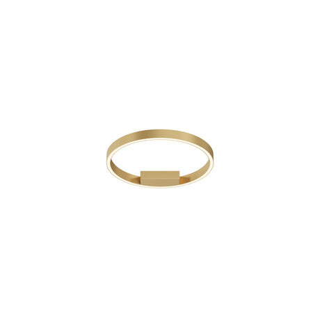 Maytoni Rim 400mm LED ceiling light with a circular brushed brass aluminium ring and central mount, shown on a plain white background.