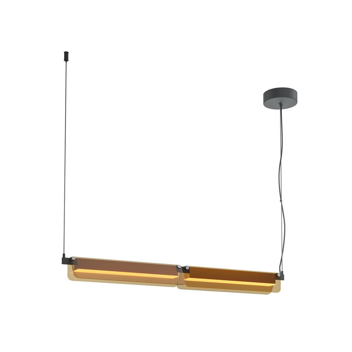 Flat Gold Interior LED Pendant Light - Black
