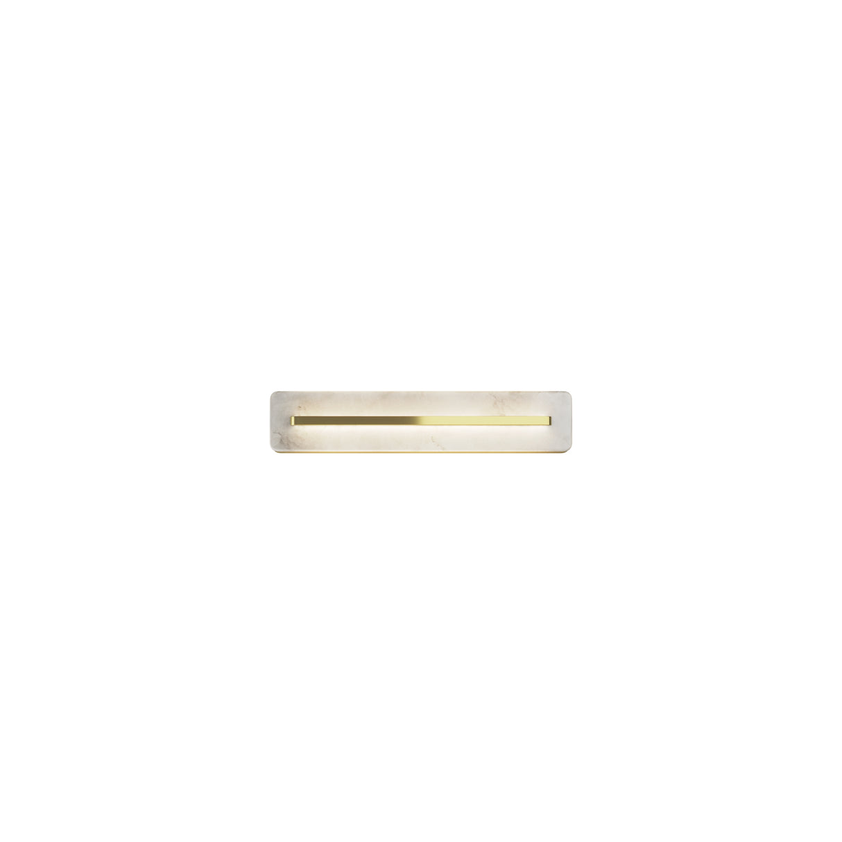 Maytoni Albatre Alabaster LED Wall Light 400mm in brass, with a horizontal alabaster panel and integrated LED strip, on a plain white background.