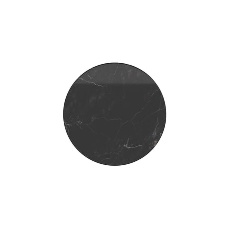 Maytoni Basic Texture LED wall light shown as a slim circular disc in matt black metal with subtle veining, on a plain white background.
