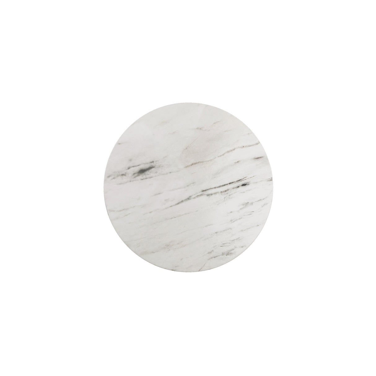 Maytoni Basic Texture circular LED wall light in white marble with grey veining, shown against a plain white background.