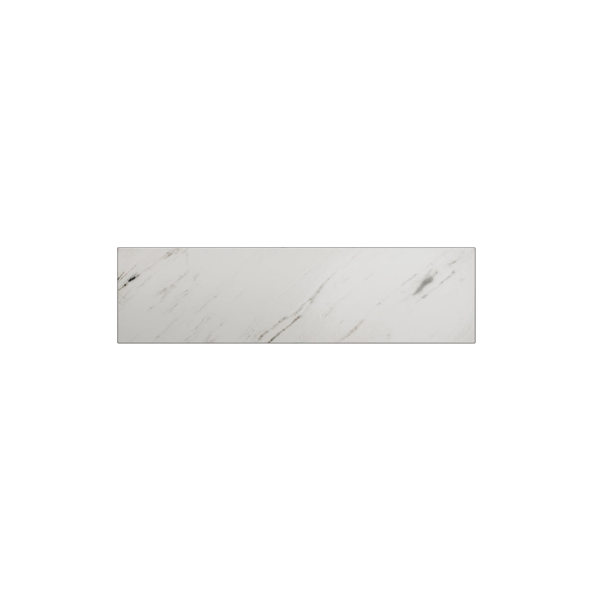 Maytoni Basic Texture 80mm rectangular LED wall light in white marble with grey veining, shown horizontally on a plain white background.
