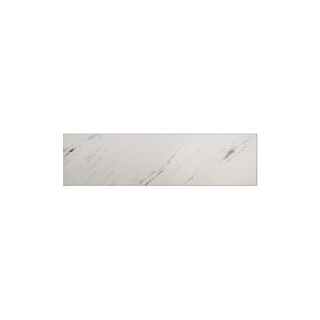 Maytoni Basic Texture 80mm rectangular LED wall light in white marble with grey veining, shown horizontally on a plain white background.