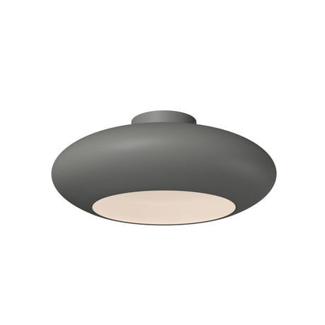 Maytoni Aros Dome LED ceiling light in grey, featuring a flush-mount aluminium dome shade with downward-facing diffuser, shown on a white background.