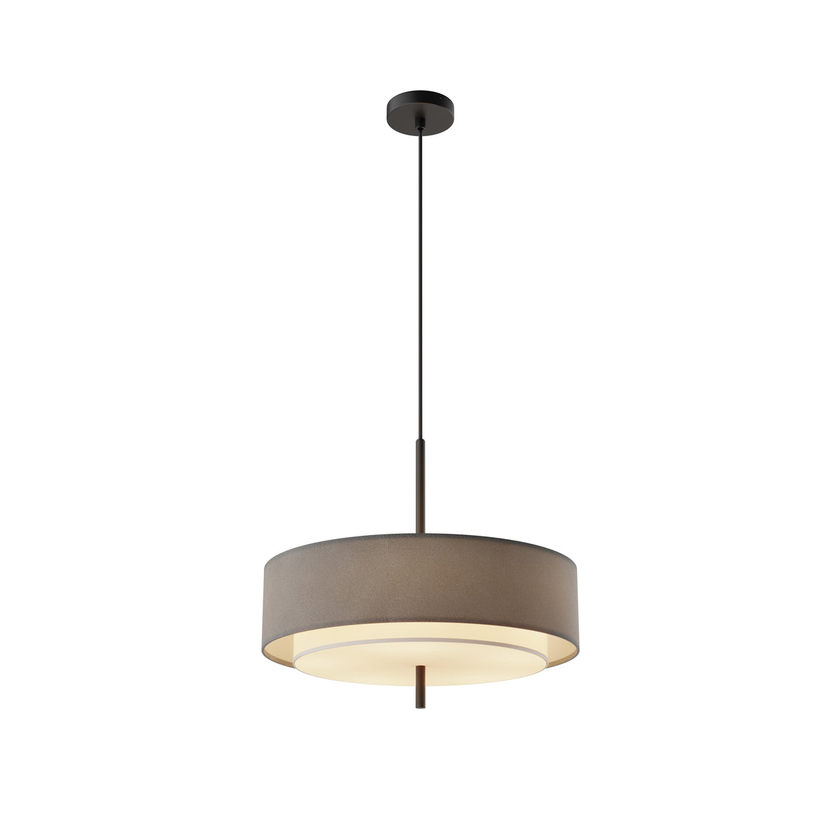 Bergamo 5 Light Grey Fabric Pendant Light - Black