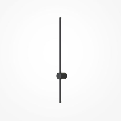 A sleek design featuring a minimalistic black vertical line with a central circle on a white background, reminiscent of the Light Stick LED Wall Light 10W 3000K - Black, adds modern elegance to any space.