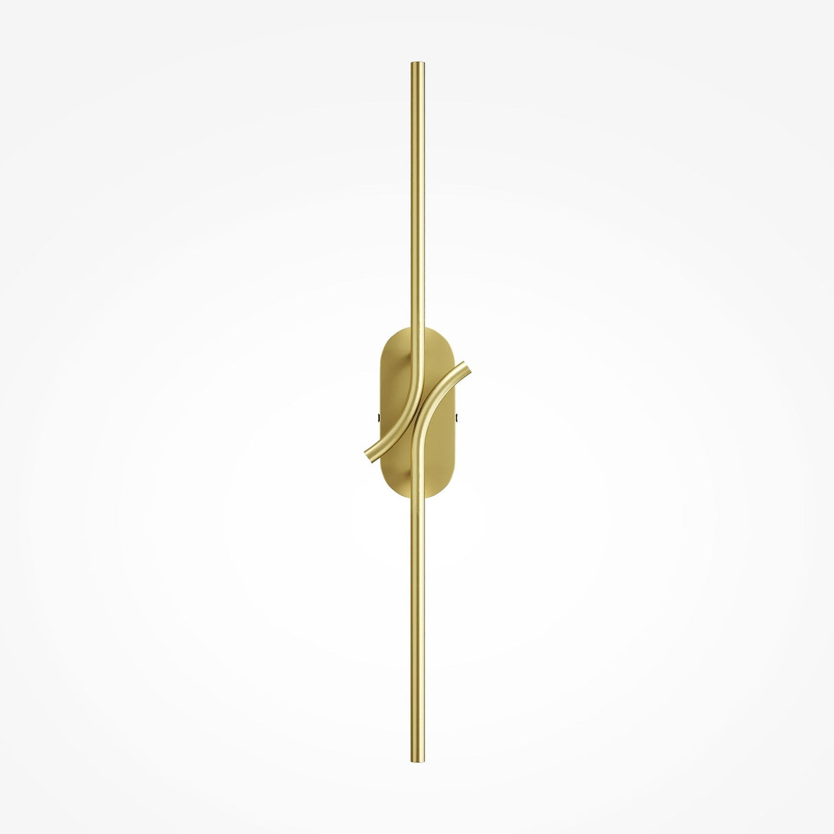 Check out the Renaissance LED Wall Light in brass. This sleek, modern sconce has a vertical oval base with a slender rod, elegant curved accents, and a luxurious finish that adds sophistication to any interior space.