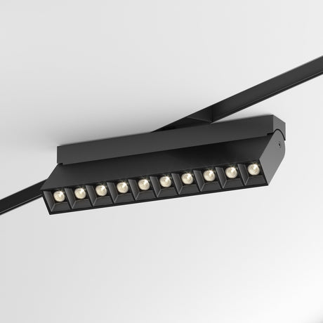 Points Rot Linear track light in Black for magnetic track system with adaptable design for focused illumination.