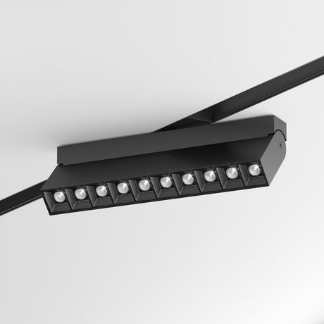 Points Rot Linear track light in Black for magnetic track system with adjustable head for versatile lighting.