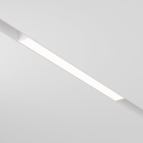 The Basis LED Linear Track Light for Magnetic Exility 12W 4000K in white is installed in a minimalist ceiling, delivering soft, neutral lighting for a clean and contemporary atmosphere.