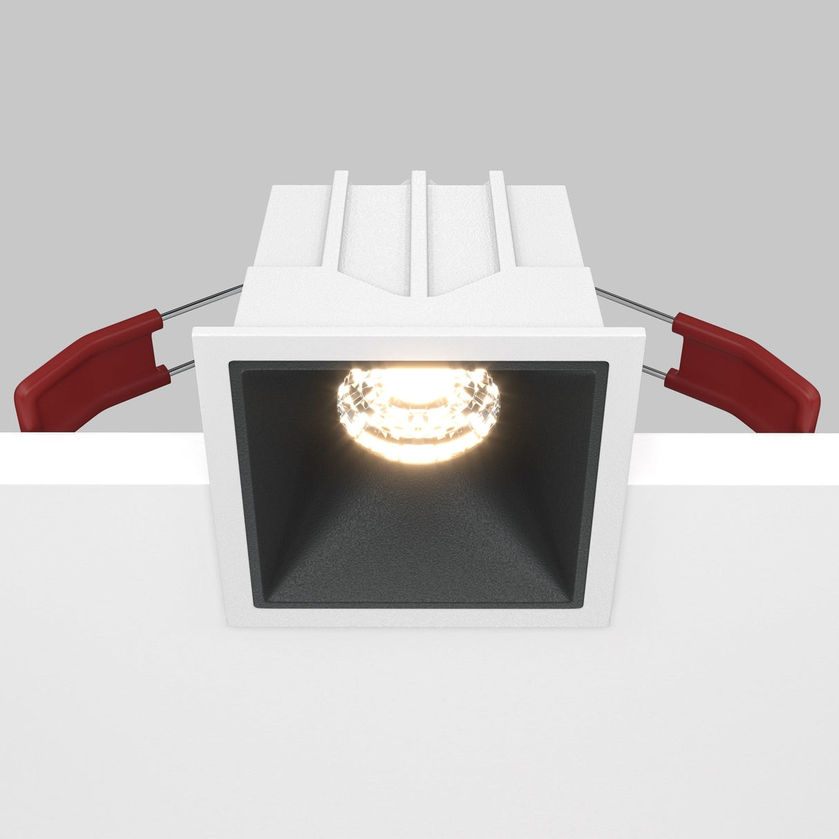 Alfa LED Dimmable Fixed Square Recessed Downlight with adjustable lighting, providing directional lighting for versatile applications