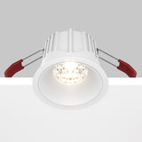 Mobility and control feature of Alfa LED round recessed downlight in white, highlighting its adjustability