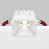 Alfa LED recessed downlight with mobility and control feature, offering easy adjustment in square design