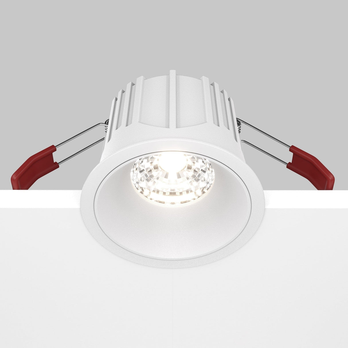 Mobility and control feature of the Alfa LED Dimmable Fixed Round Recessed Downlight in white, allowing for customizable lighting.