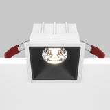 Mobility and control feature of the Alfa LED Dimmable Fixed Square Recessed Downlight in white and black, providing adaptable illumination.