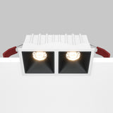Mobility and control feature of the Alfa LED Dimmable Fixed Square Recessed Twin Downlight in white and black, allowing for customized lighting control.