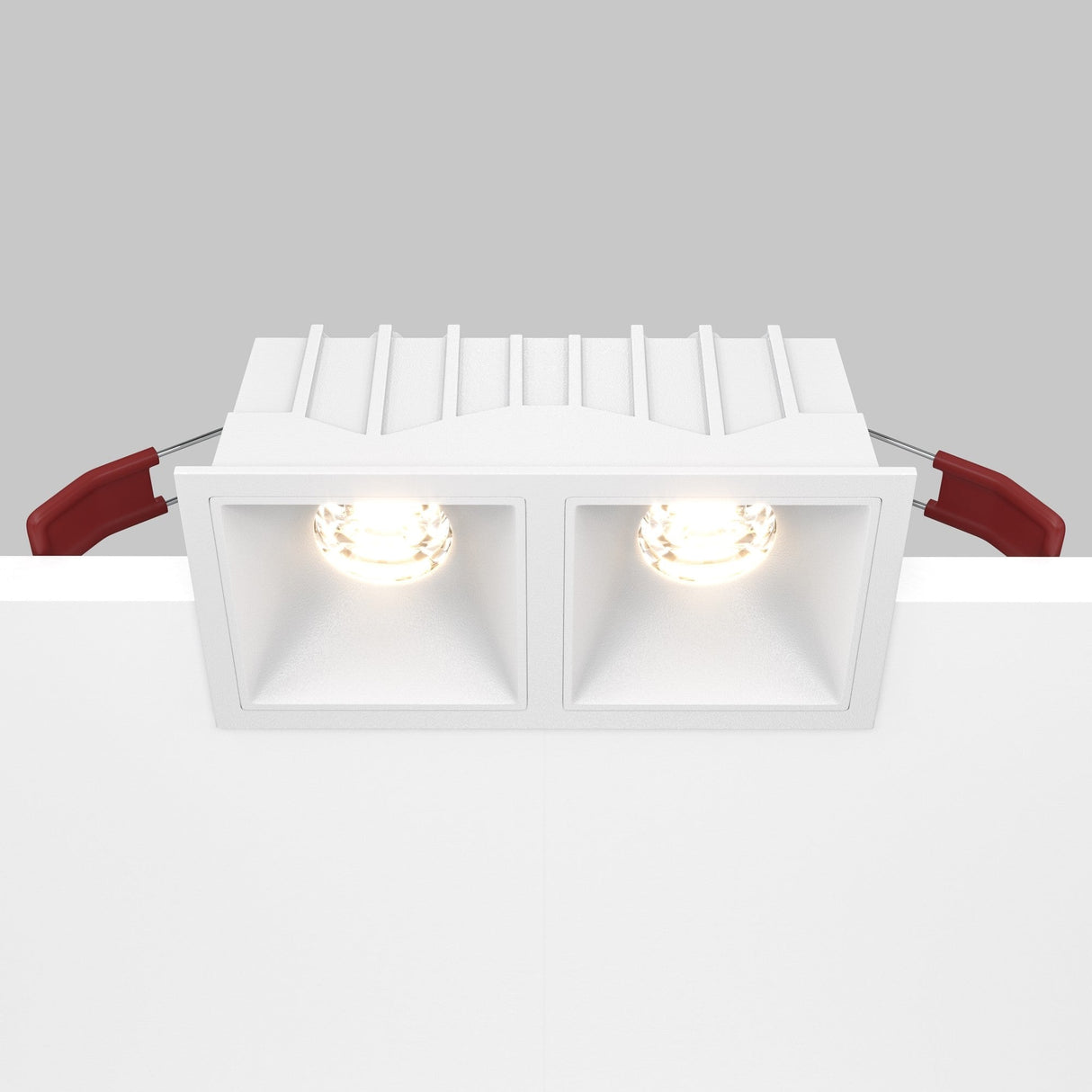 Mobility and control feature of the Alfa LED Twin Fixed Square Recessed Downlight, offering adjustable lighting options.