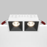 Mobility and control feature of the Alfa LED Dimmable Fixed Square Recessed Twin Downlight, showing its adaptability.