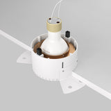 A white cylindrical ceiling light fixture with exposed internal components, mounted flat. It features a recessed design with wires on top and two side brackets. The label reads Share Round Plaster-in Fixed Recessed Downlight - Matte Gold.
