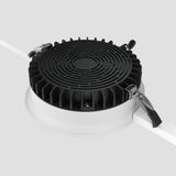 Mounting components of Okno LED Round Recessed Downlight in White, designed for effortless installation in recessed configurations.