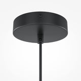 Close-up of a Roots Pendant Light 30cm in black with a beige wooden cone dome shade. It features a matte finish and visible screw at the top. Part of the modern nature collection, it elegantly contrasts against the plain white background.