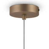 The Basic Form Globe Pendant Light 18cm - Gold features a frosted white glass globe and a gold metal frame, all suspended from a single cable. Its simple, modern design is perfectly highlighted against a plain white background.