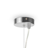 The Dallas 6 Light Drop Suspension in chrome, featuring smoked mirrored glass spheres, exudes modern luxury. Its contemporary design with metal fittings and elegant arrangement creates a sophisticated ambiance against a white ceiling.