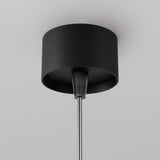 Mounting components for Focus LED Pendant Light in black, illustrating easy installation and compatibility