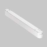 The Basis LED Linear Track Light for Magnetic Tracks Radity 16W 3000K - White is showcased against a plain gray background, exhibiting its sleek, minimalistic design with an elongated rectangular shape, neutral white finish, slightly rounded ends, and subtle magnetic tracks for easy mounting.