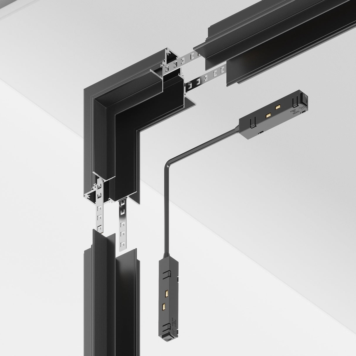 Mounting components for S35 Internal Corner Connector, emphasizing ease of installation and compatibility with plasterboard