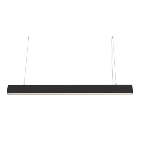 BASIS LED Linear Suspension Light in black, designed for modern interiors with a sleek linear design.