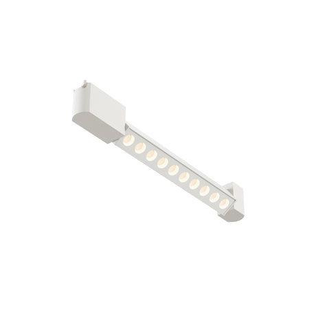 Maytoni Points Rot LED track light in white with linear multi-lens head and track adapter, shown on a plain white background.