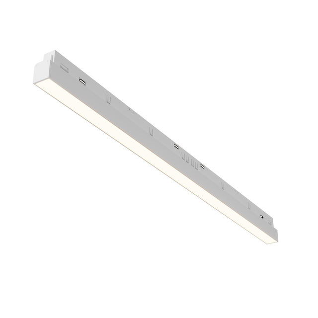 Maytoni Basis 24W LED linear track light in white aluminium, extra-large contemporary fixture for 48V recessed track systems, shown on a plain background.