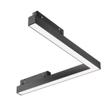 Basis LED Corner Track Light in black for Magnetic Exility, alternate angled view showcasing versatility