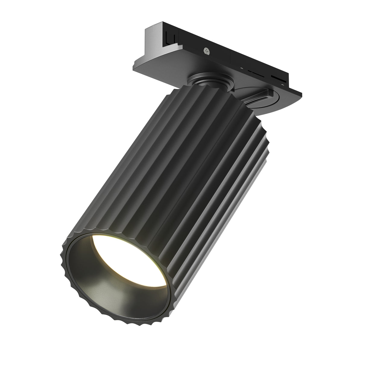 Calipso Ribbed Glass Track Spotlight - Black