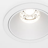 Alfa LED Dimmable Downlight element view in White with round recessed style  