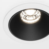 Alfa LED Downlight element view in White & Black with round recessed design  