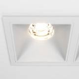 Close-up view of the Alfa LED Twin Fixed Square Recessed Downlight, highlighting its modern and sleek design.