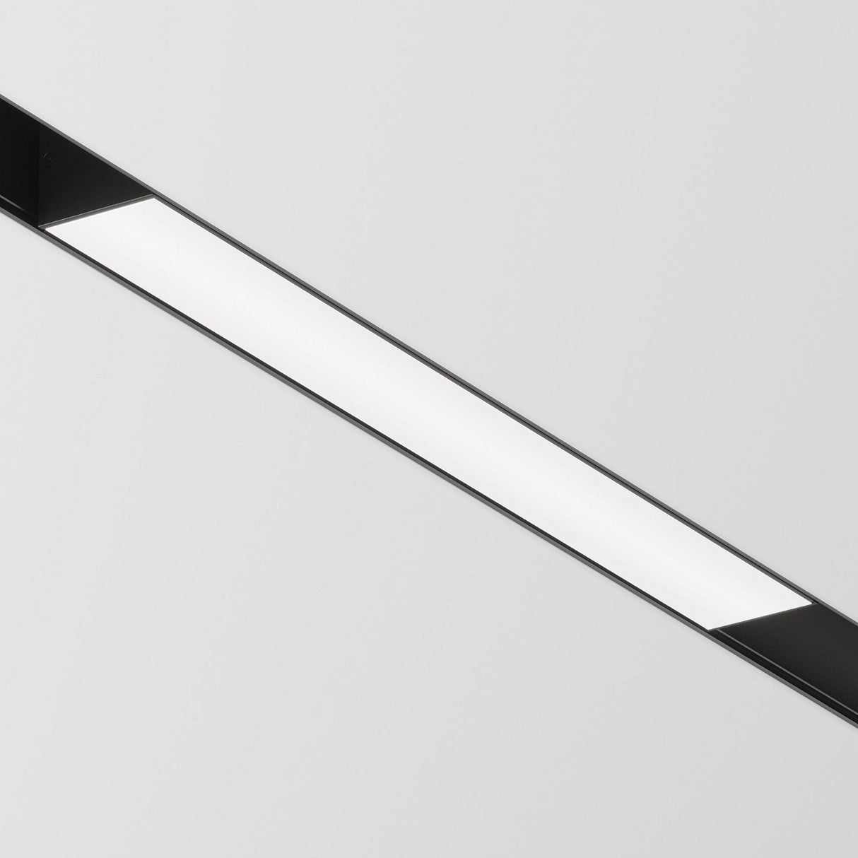 Detailed view of Basis LED Magnetic S35 Linear Track Light in Black with minimalist design.