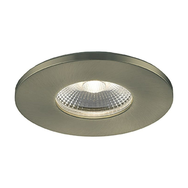 LED recessed downlight in satin brass finish